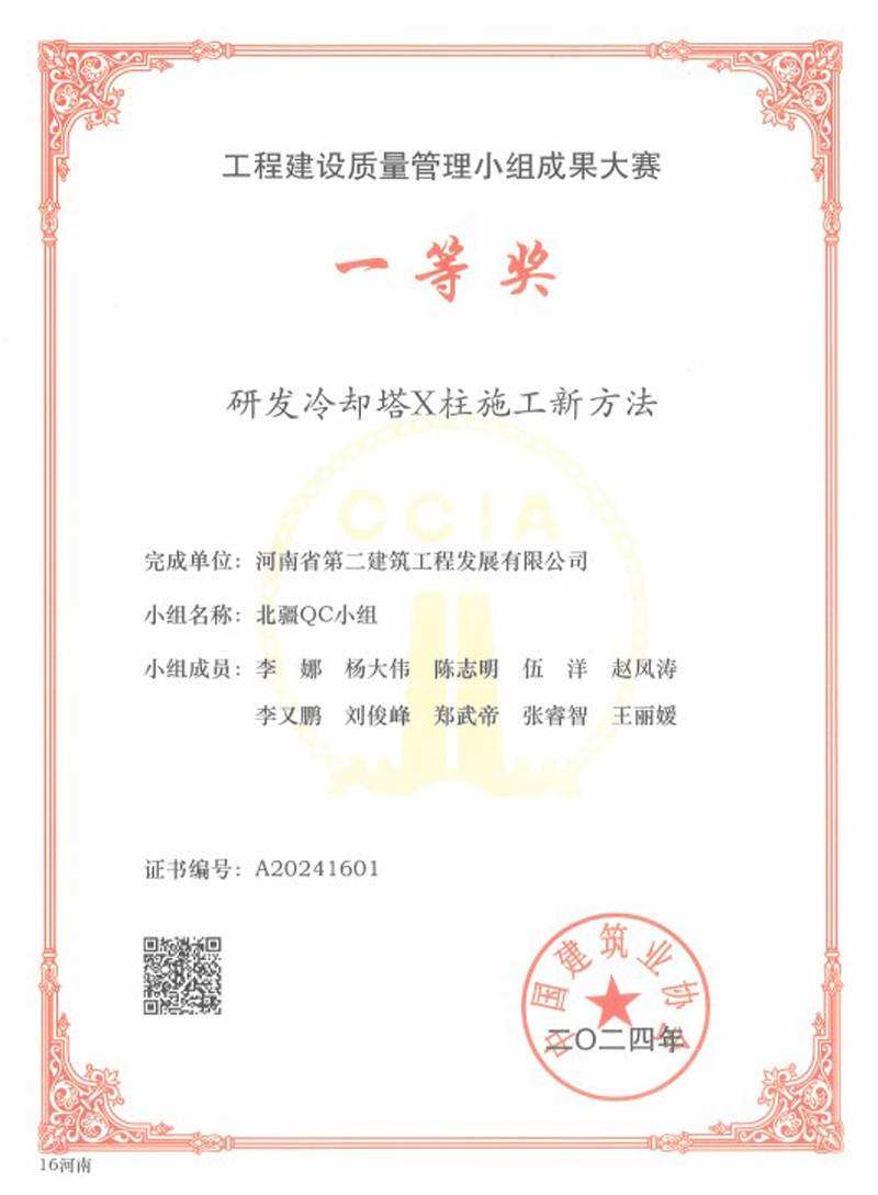 祝賀我公司榮獲中建協(xié)質(zhì)量管理小組活動(dòng)一等獎